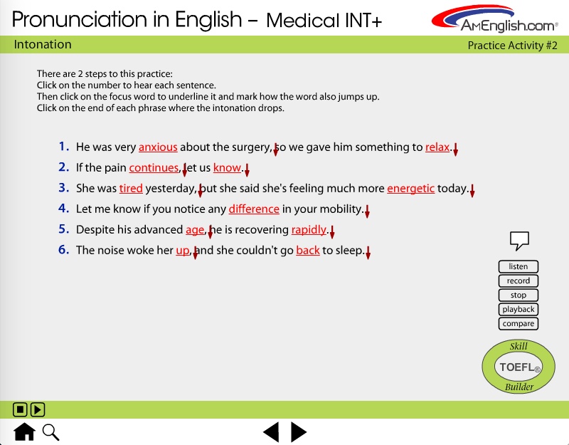 Pronunciation in English for medical professionals